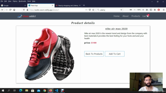 React.js shopping cart – Screenshot 2