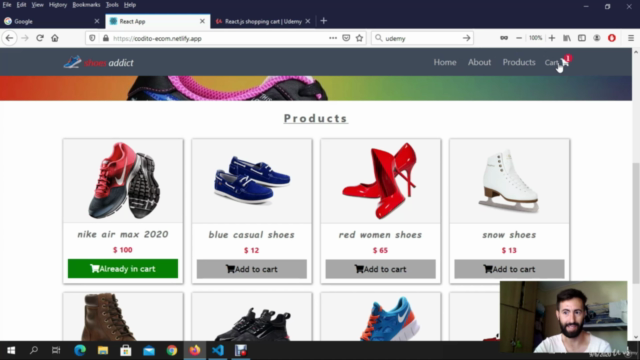 React.js shopping cart – Screenshot 3