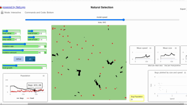 2024 Intro to Agent-Based Modeling Simulation AI in NetLogo – Screenshot 1