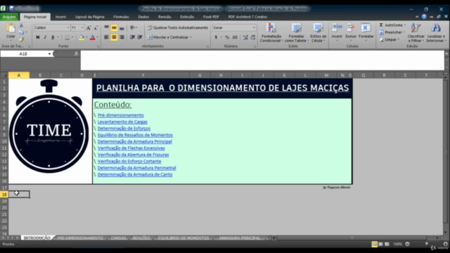 Curso de Dimensionamento de Lajes com planilha automatizada – Screenshot 1