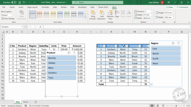 Excel Tables – Screenshot 4