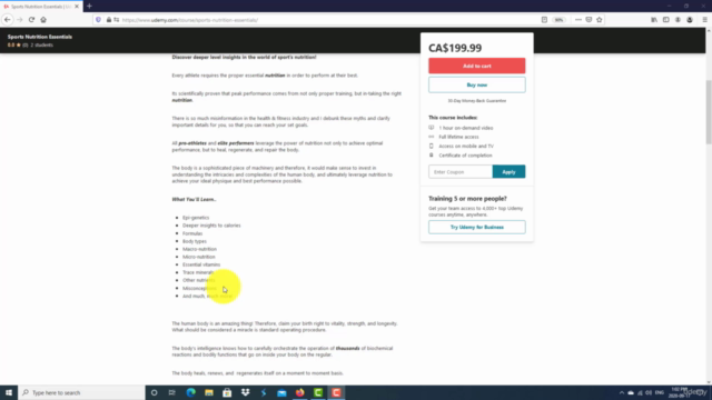 Sports Nutrition Essentials Certificate – Screenshot 3