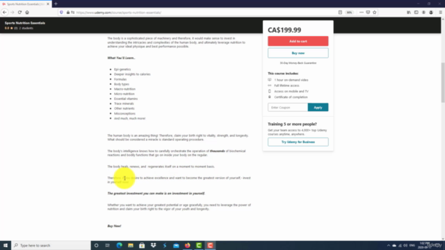 Sports Nutrition Essentials Certificate – Screenshot 4