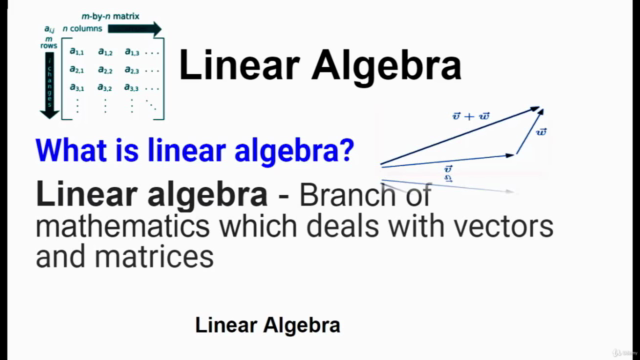 Linear Algebra for Machine Learning, AI, and Data Science – Screenshot 2