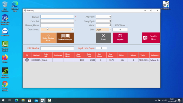 C# İle Sıfırdan Barkodlu Satış Programı Yapımı – Screenshot 3