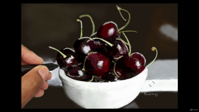 Draw a bowl of cherries with the Paintology drawing app – Screenshot 3