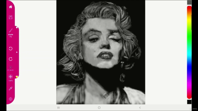 Draw a portrait of Marilyn Monroe using the Paintology app – Screenshot 3