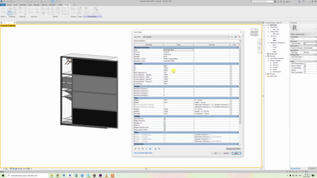 Create full parametric wardrobe in Revit Family from scratch – Screenshot 1