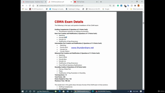 Certified solid works associate preparation course (cswa) – Screenshot 1