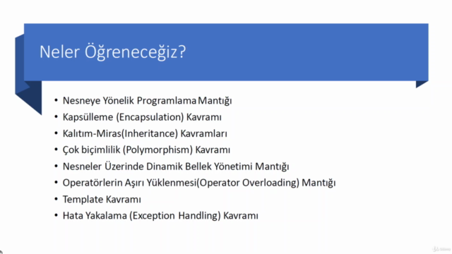C++ |Sıfırdan Komple Uygulamalı Nesneye Yönelik Programlama – Screenshot 1