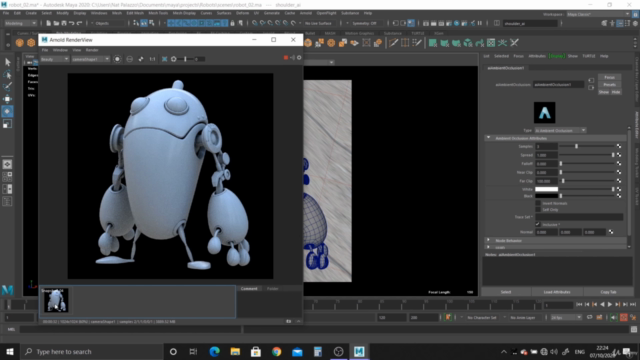 Modeling and Rendering a Robot in Maya 2020 – Screenshot 4