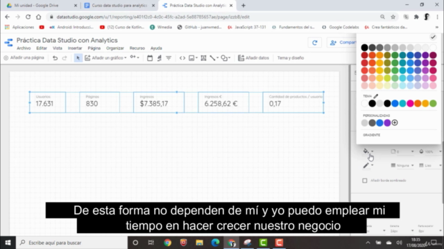 Crea Dashboards con Google Data Studio y Google Analytics – Screenshot 2