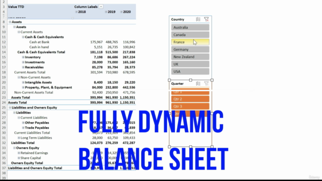 Dynamic Financial Reporting & Financial Analysis w/ Excel – Screenshot 1
