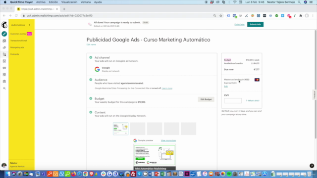 Curso marketing automático con Mailchimp – Screenshot 3