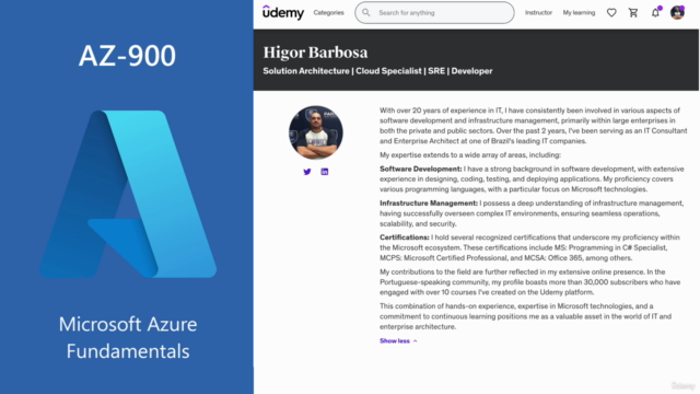 AZ-900 | Certificação Microsoft Azure Fundamentals 2025 – Screenshot 1