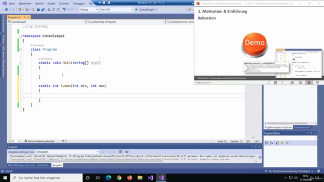 Algorithmen und Datenstrukturen in C# – Screenshot 2