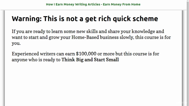 How To Make a Living Writing Articles - Make Money Online – Screenshot 1