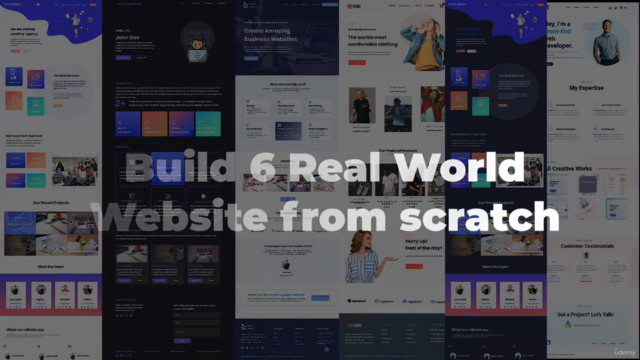 Build 6 Responsive Real World Websites using HTML CSS JS – Screenshot 1