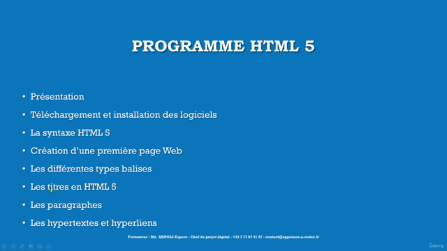 Formation HTML 5 et CSS 3 (pour les débutants) – Screenshot 1