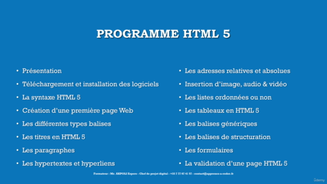 Formation HTML 5 et CSS 3 (pour les débutants) – Screenshot 2