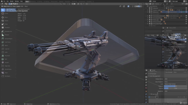 Blender Complete PBR Art Creation : Sci-fi Crate and Turret – Screenshot 1