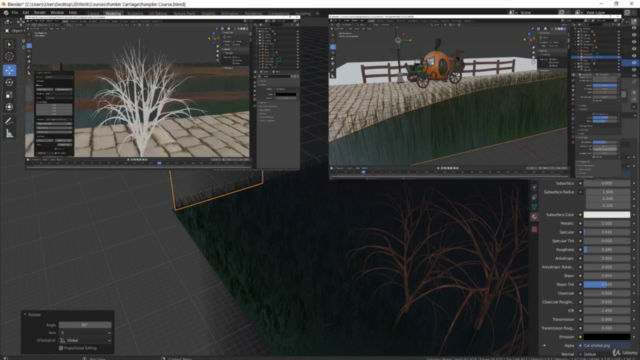 Blender 3D Model & Render a Stylized Halloween Scene – Screenshot 4