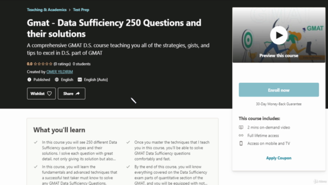 GMAT- Data Sufficiency 250 Questions and their solutions – Screenshot 1