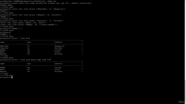 Project : Implement SQL-RDBMS from Scratch in C/C++ - Screenshot_01