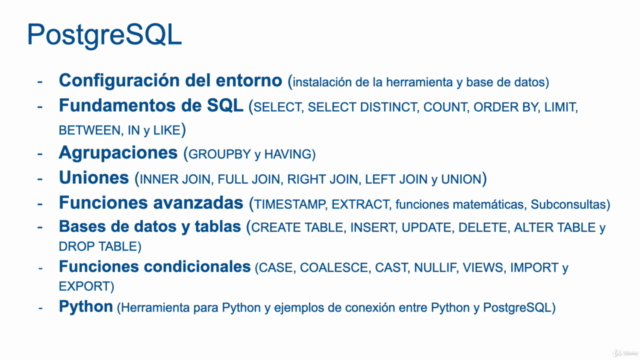 PostgreSQL. Curso completo de PostgreSQL. Aprende desde cero – Screenshot 1