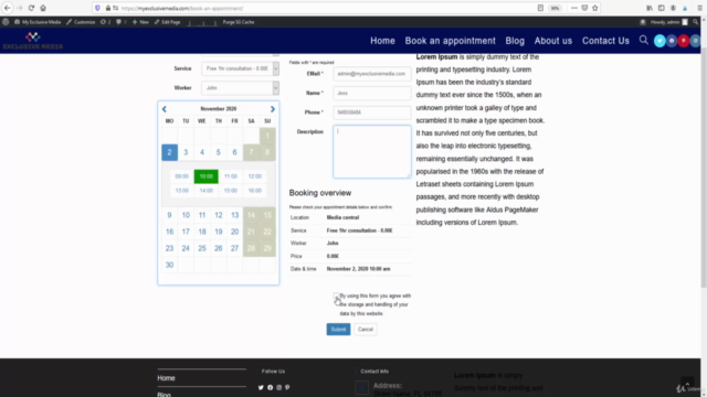 Build a WordPress business website with appointments booking – Screenshot 2