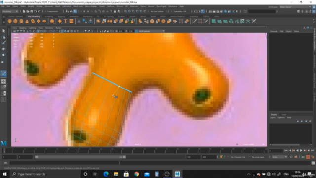 Creating a Cartoon Monster in Maya 2020 – Screenshot 1