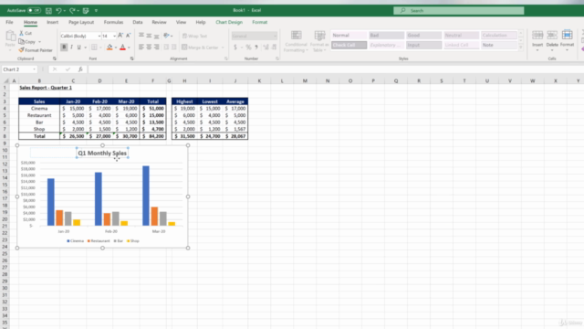 Microsoft Excel Basics - Creating a Sales Report – Screenshot 4