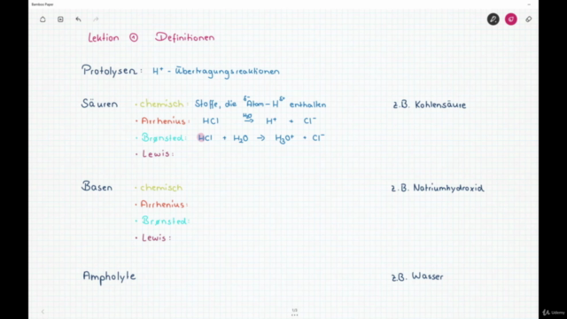 Protolyse-Reaktionen (Säure-Base-Theorie) – Screenshot 2