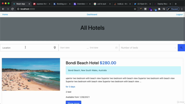 React Redux NodeJs Marketplace - Build A Hotel Booking App - Screenshot_02