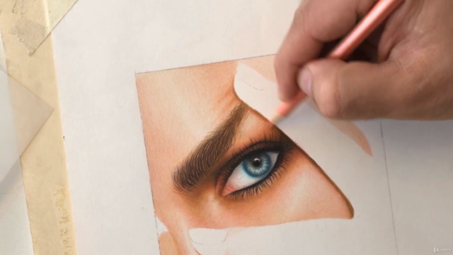 Realistic Colored Pencil Drawing: Face Drawing Of Woman – Screenshot 3
