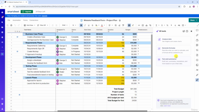 Smartsheet Project Management- The Complete Beginners Course – Screenshot 3