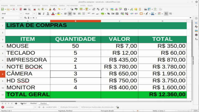 LibreOffice Calc iniciante ao avançado Windows, Linux, macOS – Screenshot 1