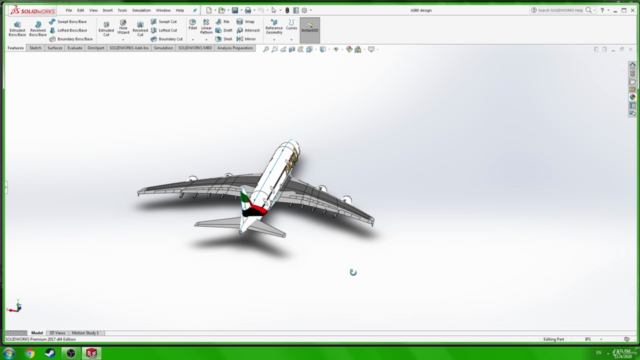 SOLIDWORKS: Airbus A380 – Screenshot 1