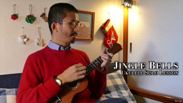 ウクレレでお洒落に奏でるクリスマス・ソング「Jingle Bells」ウクレレ・ソロ演奏(ジャカソロ・LowGアレンジ) – Screenshot 4