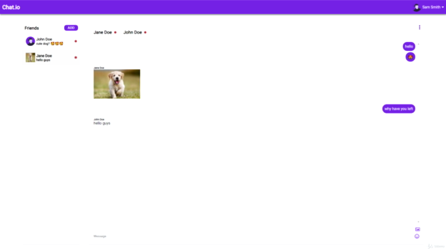 Node.js and React: Build a complete web chat application – Screenshot 1