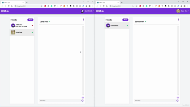 Node.js and React: Build a complete web chat application – Screenshot 3