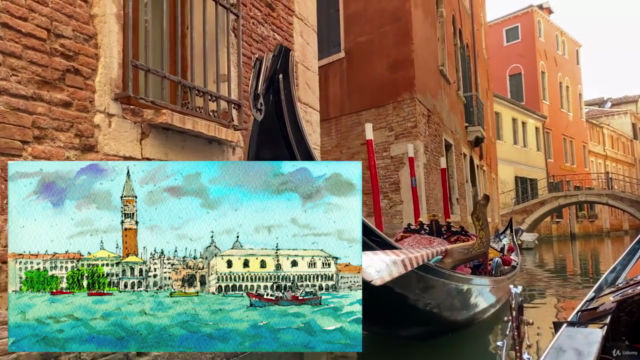 Watercolor Pen and Ink: Venice Architecture Sketching Class – Screenshot 1