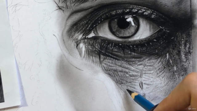 Realistic Pencil Drawing: How to Drawing a Wet Portrait – Screenshot 3