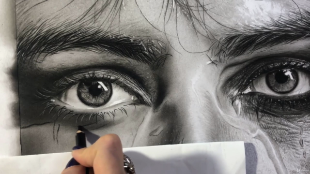 Realistic Pencil Drawing: How to Drawing a Wet Portrait – Screenshot 4