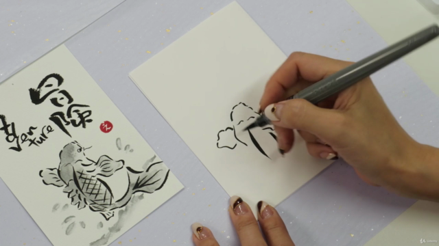 12のステップで初心者でも楽しく描ける！筆ペンだけで創り上げる絵と漢字の「Fudepen Art（絵手紙）」 - Screenshot_04