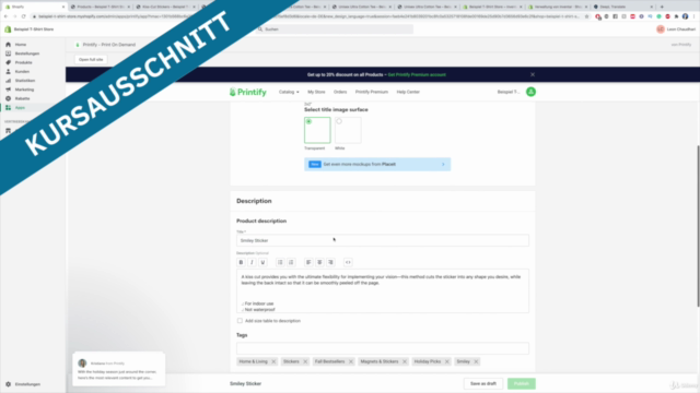 T-Shirt & Merch Dropshipping: Der Komplette A-Z Shopify Kurs – Screenshot 3