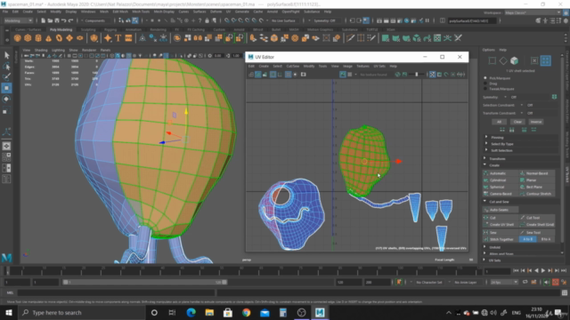 Creating a Cartoon Octopus Monster in Maya 2020 – Screenshot 3