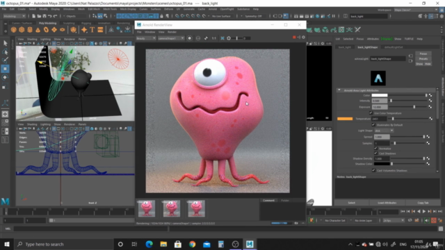 Creating a Cartoon Octopus Monster in Maya 2020 – Screenshot 4