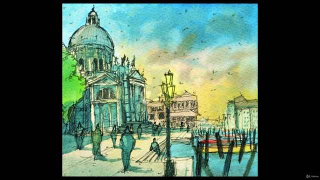 Line and Wash Watercolor Mastery: Venice Landscapes – Screenshot 4