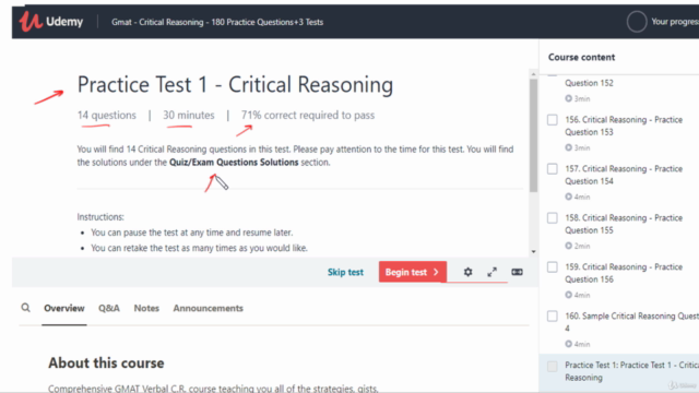 Gmat - Critical Reasoning - 180 Practice Questions+3 Tests – Screenshot 4